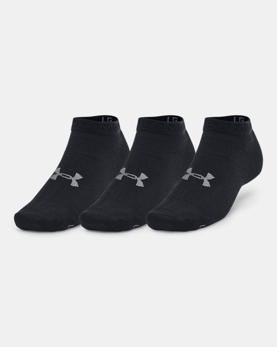 Unisex UA Essential 3-Pack Low Socks in Black image number 0